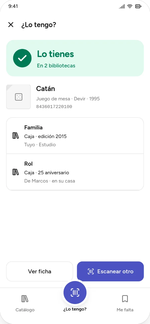 ¿Lo tengo? en el móvil: «Lo tienes», Catán, en 2 bibliotecas.