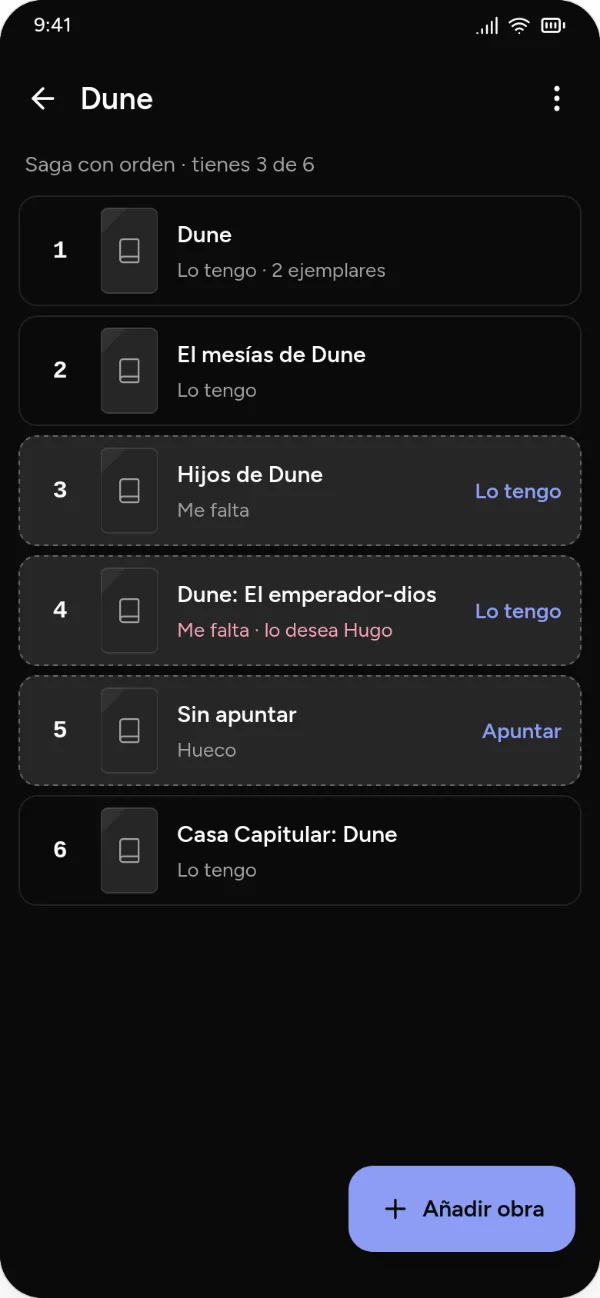 The Dune saga in dark mode, with its gaps.